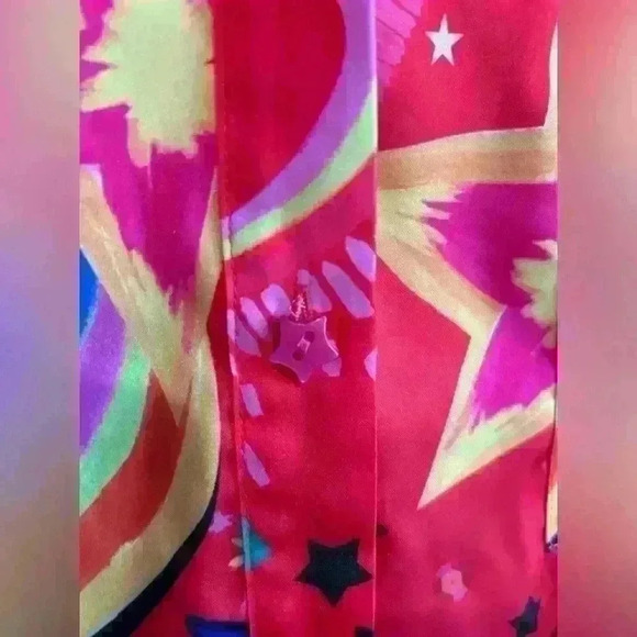 Alden Adair Oliver Top NWOT Star Gazing Bright Pink Button Down Blouse Size XL - Picture 5 of 8